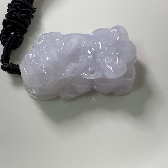 Lavender Jade Pendant Necklace | Carved Jade Amulet | Natural Stone Jewelry - Picture 2 of 5
